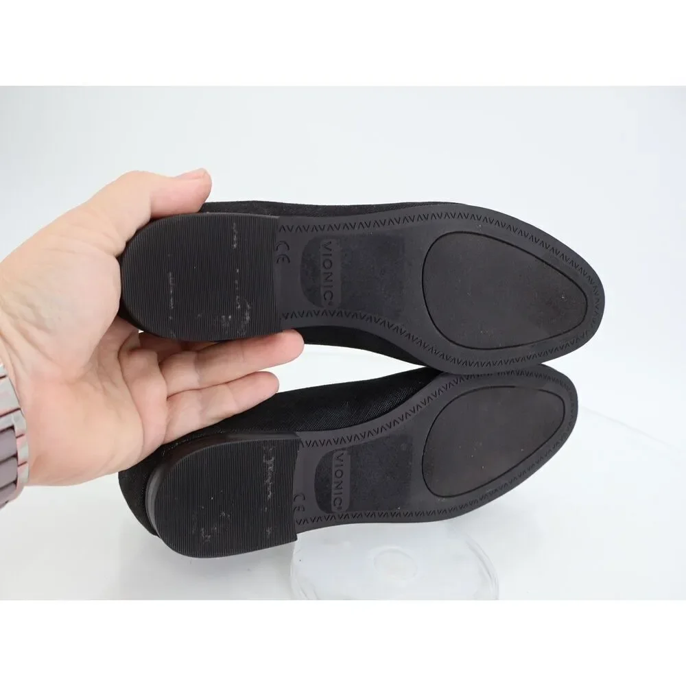 Vionic Willa Slip-on Flat Fabric Comfort Loafers Slip On Orthotic Size 6 Black